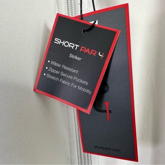 Short Par 4 MenS Striker Full Zip Golf Jacket Size XL Light Tan Athleisure - Picture 8 of 9
